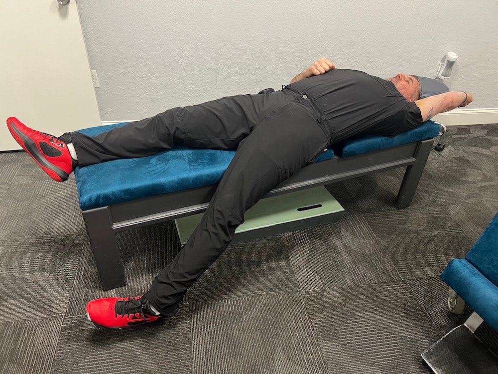 Chiropractor recommended Hip Flexor Stretch Lying Down